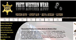 Desktop Screenshot of fretzwesternwear.com