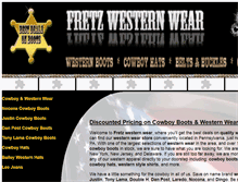 Tablet Screenshot of fretzwesternwear.com